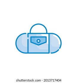 Dry bag vector blue colours icon style illustration. EPS 10 file 