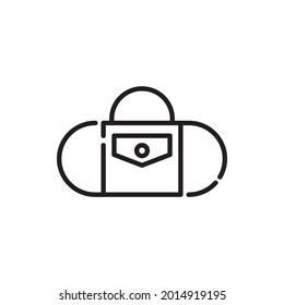 Dry bag vector outline icons style illustration. EPS 10 file