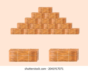 dry bales for animals and use it to decorate the place. vector illustration