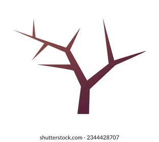 Dry Bare Tree as Desert Element Vector Illustration