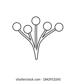 dry berries leaf icon over white background, line style, vector illustration