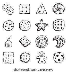 galletas secas. vector de esbozo vectorial