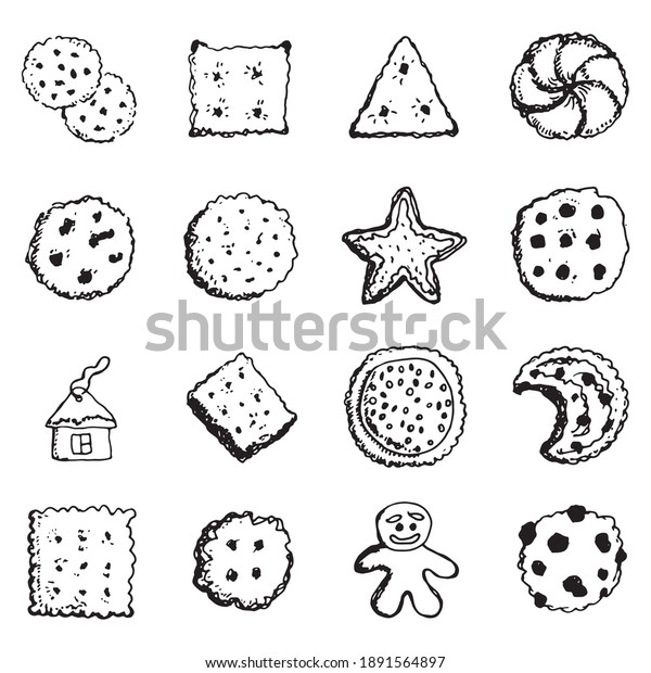 Dry Biscuits Vector Sketches Set Vector Stock Vector (Royalty Free ...