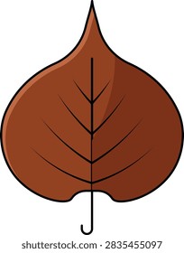 Dry Bodhi Leaf Illustration Style Icon