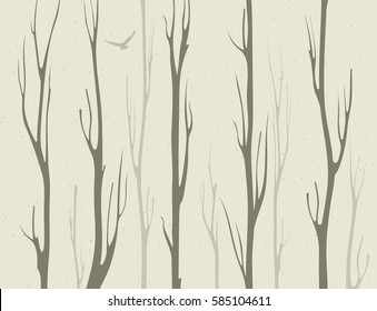 dry branches of bamboo trees with bird