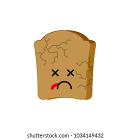 Dry bread isolated. Dead food emoji. vector illustration