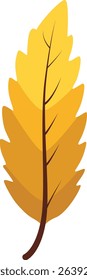 Dry brown and yellow autumn leaf with layered segments, symbolizing the final stage of fall, great for natural and seasonal design concepts.