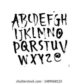 Rustic Font Unique Handdrawn Alphabet Latin Stock Vector (Royalty Free ...
