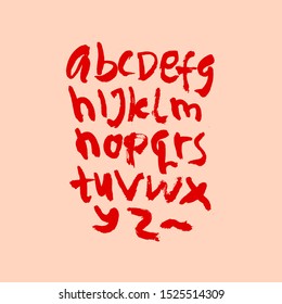 dry brush alphabet font set made by real brush grunge style vector, Isolated vector set