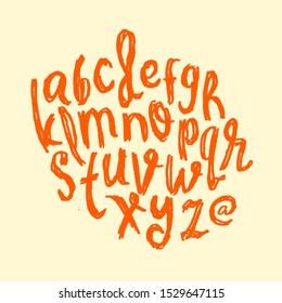 dry brush alphabet font set made by real brush grunge style vector, Isolated vector set