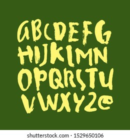 dry brush alphabet font set made by real brush grunge style vector, Isolated vector set