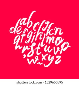 dry brush alphabet font set made by real brush grunge style vector, Isolated vector set