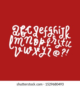 dry brush alphabet font set made by real brush grunge style vector, Isolated vector set
