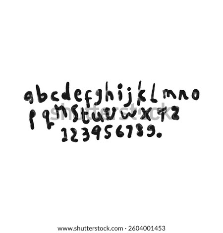 dry brush alphabet font set made by real brush grunge style vector