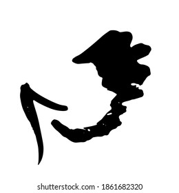 Dry brush arrow icon. Vector illustration.