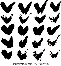 Pincel seco Material gráfico Corazón patrón de vectores sin soldadura