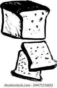 Dry Brush Bread Slices Grunge Icon