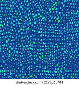 Dry Brush Grunge Dots Vector Blue Pattern