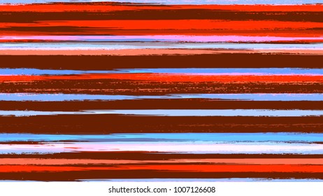 Dry Brush Grunge Strokes and Stripes Background. Paintbrush Lines Seamless Pattern. Painted Watercolor Style Texture. Packaging, Fabric Print Design Background.
