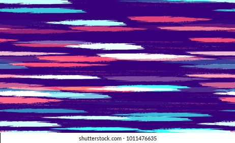 Dry Brush Grunge Strokes and Stripes Background. Grungy Seamless Lines Pattern Design. Paint Watercolor Style Stripes. Fabric, Fashion Print Design Background.