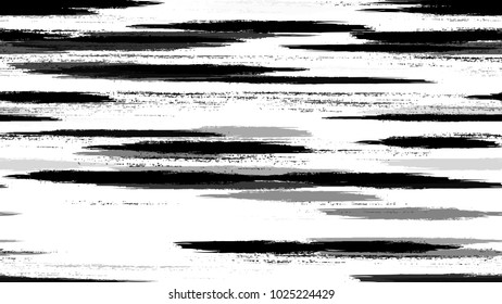 Dry Brush Grunge Strokes and Stripes Background. Grungy Seamless Lines Pattern Design. Ink Painted Watercolor Texture. Cloth, Linen, Textile Print Design Pattern.