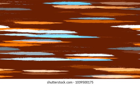 Dry Brush Grunge Strokes and Stripes Background. Grungy Seamless Lines Pattern Design. Dyed Stripes in Watercolor Style. Packaging, Fabric Print Design Pattern.