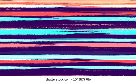 Dry Brush Grunge Strokes and Stripes Background. Hand Drawn Fashion Seamless Pattern. Painted Watercolor Style Texture. Packaging, Fabric Print Design Background.