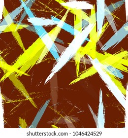 Dry Brush Grunge Strokes and Stripes Background. Grungy Seamless Lines Pattern Design. Paint Watercolor Style Stripes. Fabric, Fashion Print Design Background.