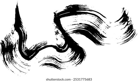 Textura de Traço de Onda Grunge do Pincel Seco