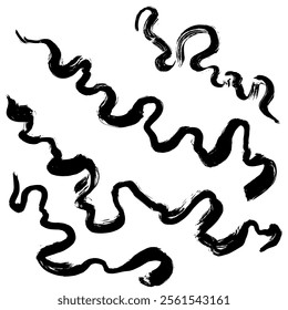 Dry Brush Grunge Wave Stroke Set