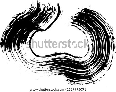 Dry Brush Grunge Wave Stroke Round Texture