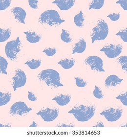 Dry Brush Hand Drawn Sketch Artsy Background, Seamless Pattern In Rose Quarts And Serenity Colours, Pastel Colours, Brush Strokes And Swirls 