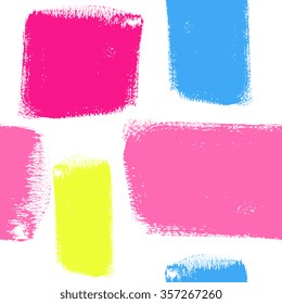 Dry brush hand drawn sketch artsy background, seamless pattern in bright neon colors, hot pink, brush strokes 