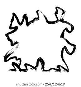 Dry Brush Hand Drawn Wavy Frame.