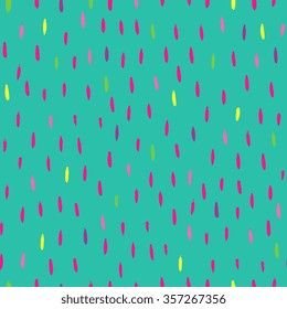 Dry Brush Ink Hand Drawn Sketch Artsy Background, Seamless Pattern In Bright Neon Colors, Blue, Small Brush Strokes, Dots Camouflage Pattern