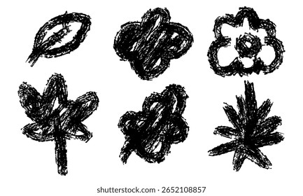 Des lignes de brosses sèches, des éléments naturels. Collection des coups de pinceau d'Image vectorielle. La peinture noire dessine des coups de pinceau sales. L'encre se détache sur fond blanc. Lignes de brosse grunge. Coups calligraphiques, timbres