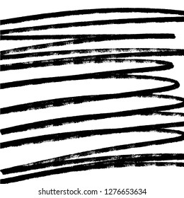 Dry brush lines on white background. Vector art.
