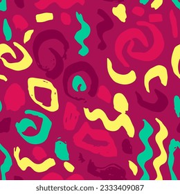 Dry Brush Lines Seamless Abstract Colorful Pattern