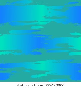 Dry Brush Lines Seamless Vector Blue Gradient Pattern