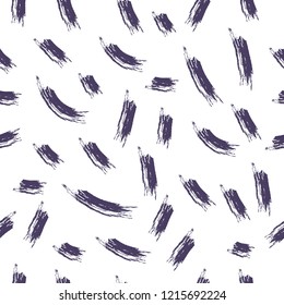 Dry brush lines vector seamless pattern. Background with abstract elements.