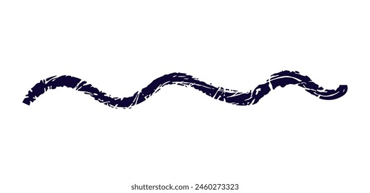 Marca de pincel seco, garabato de lápiz y garabato. Dibujado a mano Vector crayon varias líneas, espiral y garabato. Marcador de resaltado negro, trazo de tiza, divisor de lápiz. Línea rizada. Trazo rasposo