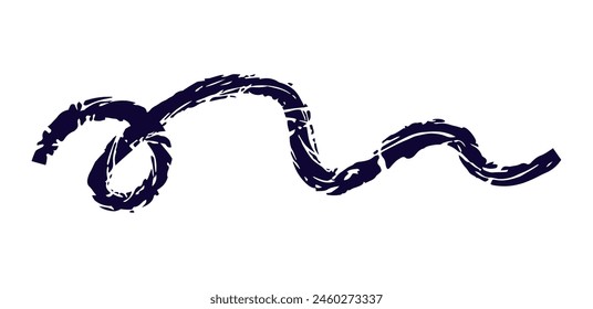 Marca de pincel seco, garabato de lápiz y garabato. Dibujado a mano Vector crayon varias líneas, espiral y garabato. Marcador de resaltado negro, trazo de tiza, divisor de lápiz. Línea rizada. Trazo rasposo