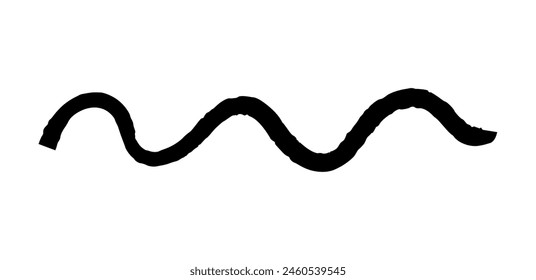 Dry brush mark, pencil squiggle and scribble. Hand drawn vector crayon various line, spiral and doodle. Black rough highlighter, chalk stroke, pencil divider.  Scratchy strokes with rough edges.
