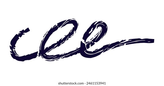 Dry brush mark, pencil squiggle and scribble. Hand drawn vector crayon various line, spiral and doodle. Black rough highlighter, chalk stroke, pencil divider. Curly line. Scratchy stroke