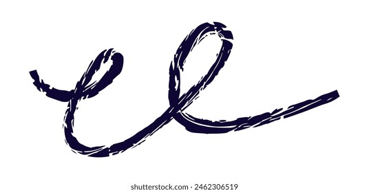 Dry brush mark, pencil squiggle and scribble. Hand drawn vector crayon various line, spiral and doodle. Black rough highlighter, chalk stroke, pencil divider. Curly line. Scratchy stroke