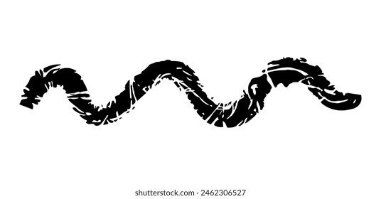 Dry brush mark, pencil squiggle and scribble. Hand drawn vector crayon various line, spiral and doodle. Black rough highlighter, chalk stroke, pencil divider. Curly line. Scratchy stroke