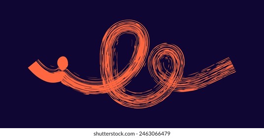 Dry brush mark, pencil squiggle and scribble. Hand drawn vector crayon various line, spiral and doodle. colored rough highlighter, chalk stroke, pencil divider. Curly line on dark background. 