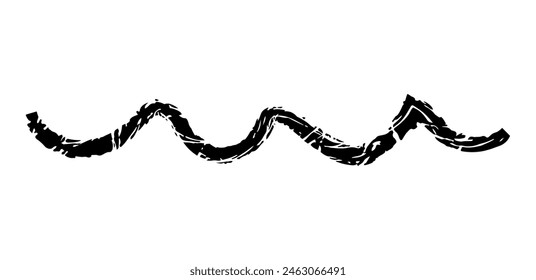 Dry brush mark, pencil squiggle and scribble. Hand drawn vector crayon various line, spiral and doodle. Black rough highlighter, chalk stroke, pencil divider. Curly line. Scratch