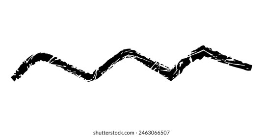 Dry brush mark, pencil squiggle and scribble. Hand drawn vector crayon various line, spiral and doodle. Black rough highlighter, chalk stroke, pencil divider. Curly line. Scratch