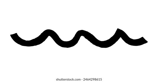 Dry brush mark, pencil squiggle and scribble. Hand drawn vector crayon various line, spiral and doodle. Black rough highlighter, chalk stroke, pencil divider. Curly line. Scratch